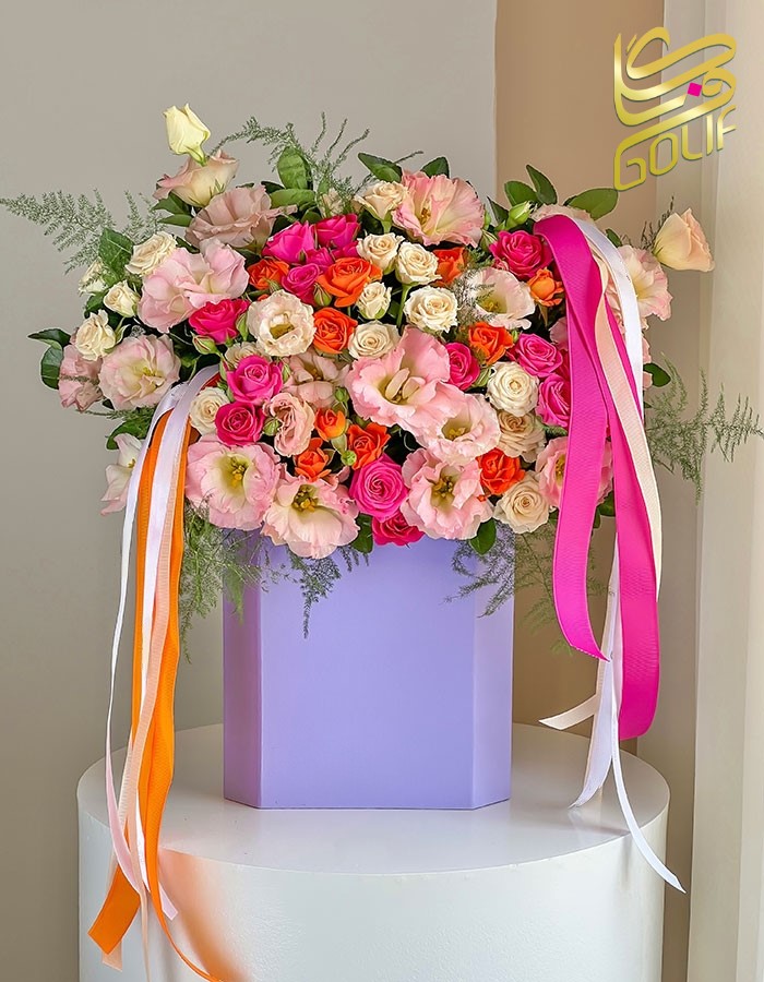 باکس گل تبریک عاشقانه هدیه تولد عیادت نوزاد فوق لاکچری ارسال رایگان زیبا لاکچری ارسال فوری سریع گل فروشی آنلاین گل فروشی گلیف golif جعبه گل زیبا لاکچری آنترویم لیلیوم ارکیده